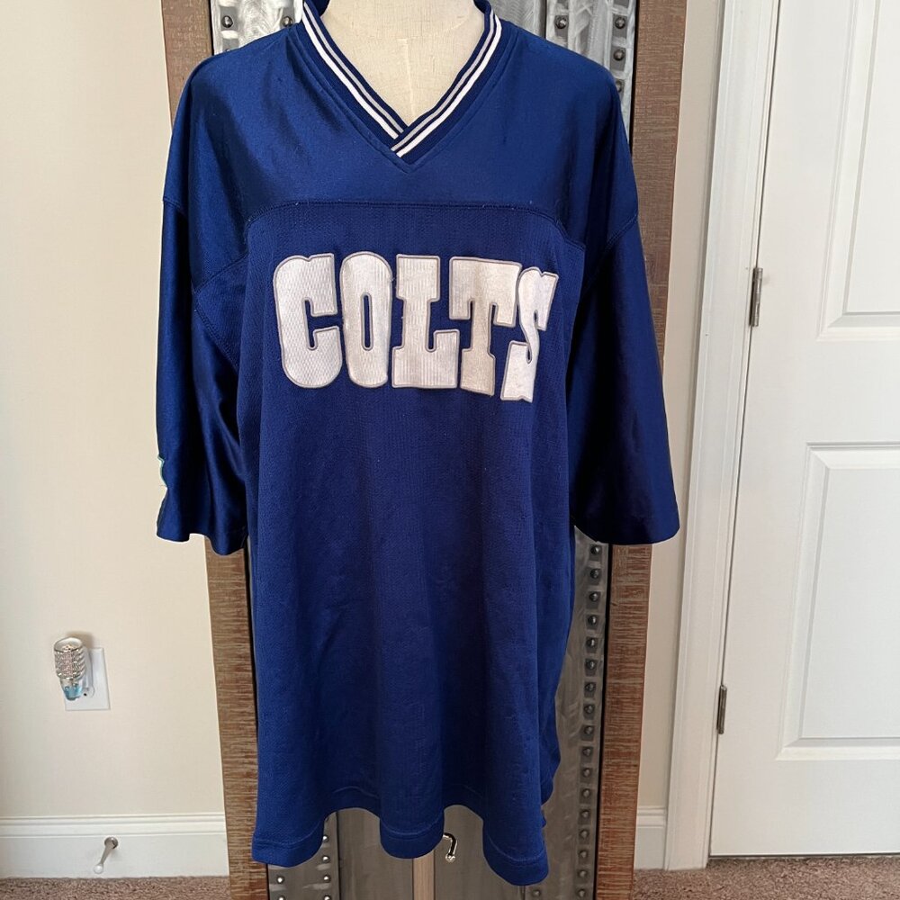 Vintage NFL Indianapolis Colts Castrol Short Sleeve V-Neck Jersey